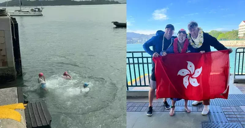 Hong Kong sularında yüzücülerden 21 saatlik mücadelenin ardından rekor