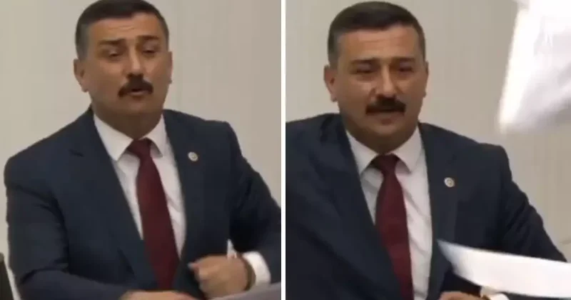 TBMM de Fatih Altaylı protestosu! Elindeki kağıtları fırlattı