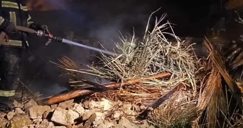 Tek katlı evdeki yangın korkuttu