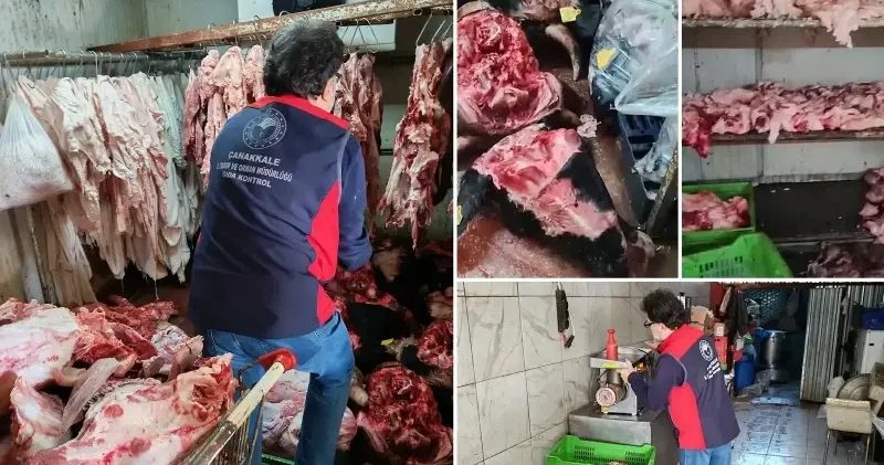 Çanakkale de kaçak et tesisi mühürlendi: Yaklaşık 5 ton ürün imha edildi Çanakkale Haberleri