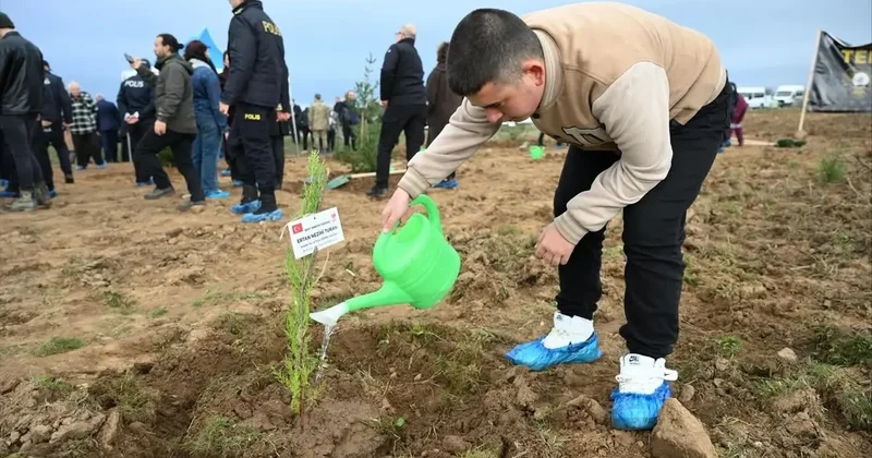 Edirne de şehitler anısına 500 fidan toprakla buluştu