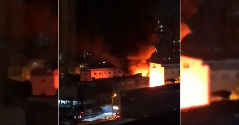 Küçükçekmece de fabrika gece yarısı alevlere teslim oldu!