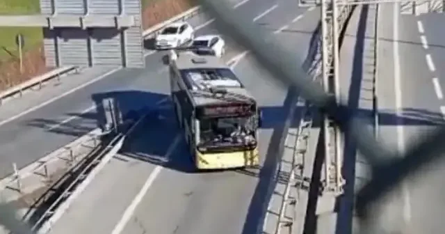 Sultangazi de yanlış yola giren İETT otobüsü trafiği tehlikeye attı VİDEO İZLE