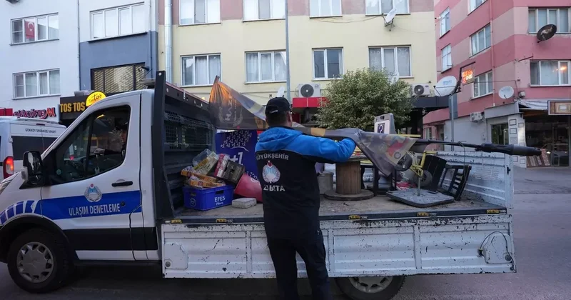 Balıkesir de zabıtadan kaldırım işgaline sıkı denetim