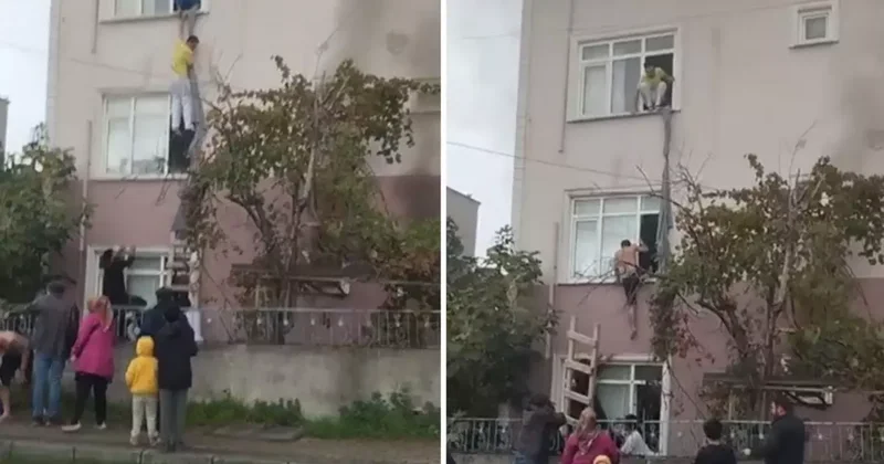 Önce bıçak çekti, sonra binayı yaktı: İşçiler alevlerden çarşaf bağlayarak kurtuldu