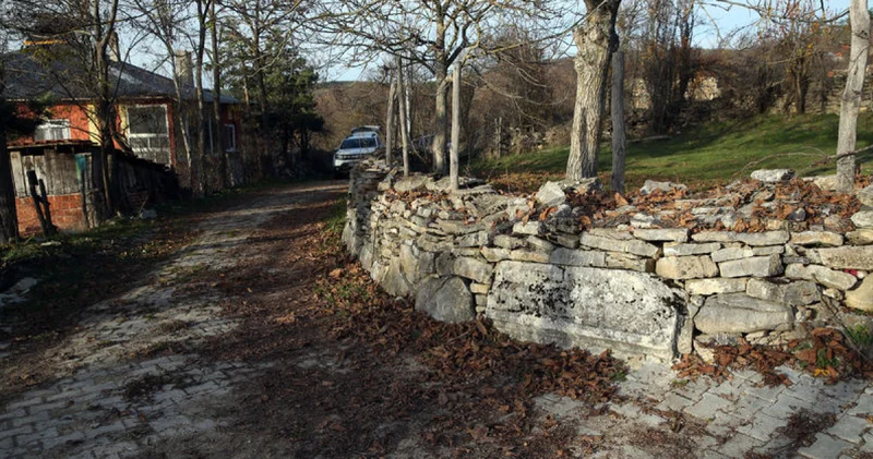 Roma dönemine ait tapınaktaki kabartmalı taşlar köydeki eski yapıları süslüyor