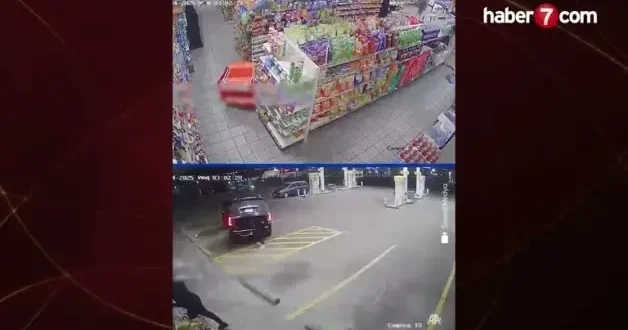 ABD de de ATM yi çalmak isterken marketin ön cephesini aşağı indirdiler