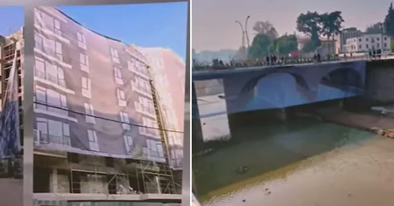 Hatay Erdoğan a böyle hazırlandı: Ev ve köprü görünümlü brandalar asıldı! Sözcü Gazetesi