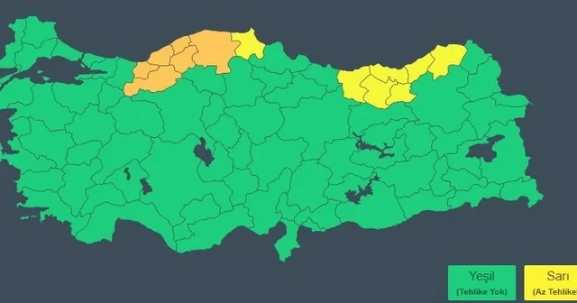 Sinop un batısı için sarı kodlu kar alarmı Sinop Haberleri