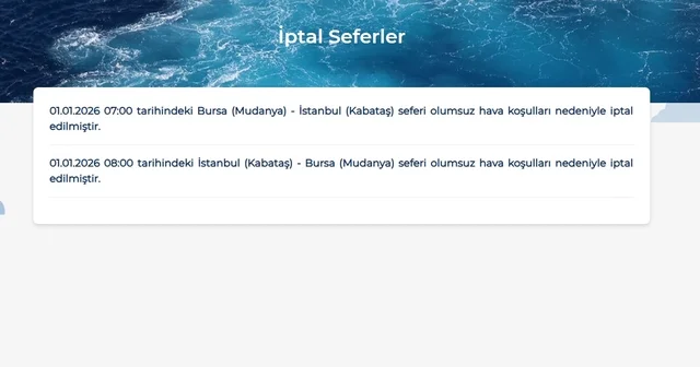 BUDO nun 1 Ocak taki 2 seferi iptal edildi Bursa Haberleri