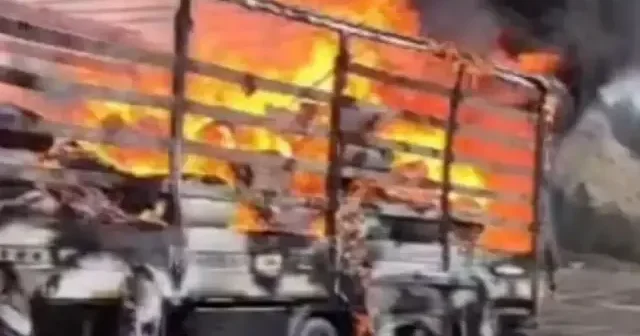 Bolu da kağıt yüklü dorse alev topuna döndü VİDEO İZLE