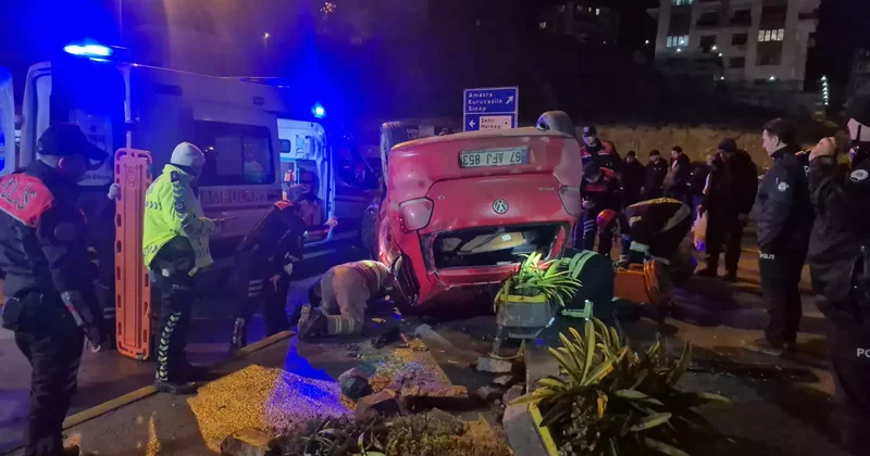 Polisten kaçan otomobil takla attı: Biri ağır 3 yaralı