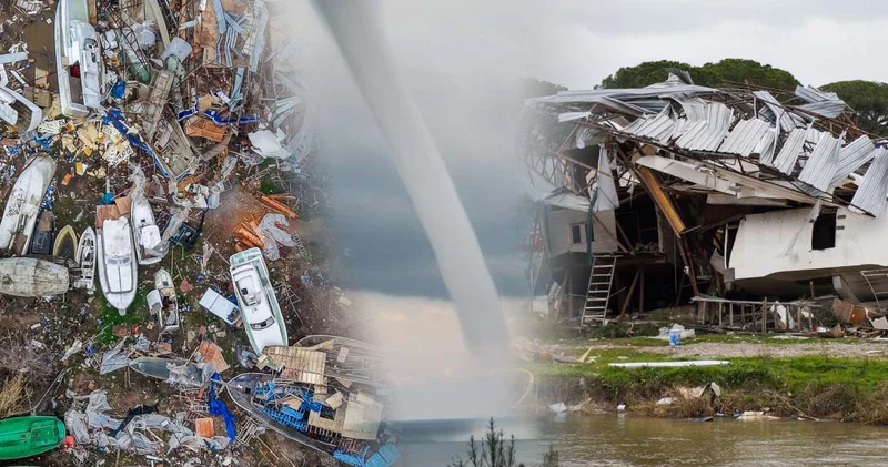 Peş peşe hortumlar Antalya’ya felaketi yaşattı! Seralar yıkıldı tekneler parçalandı