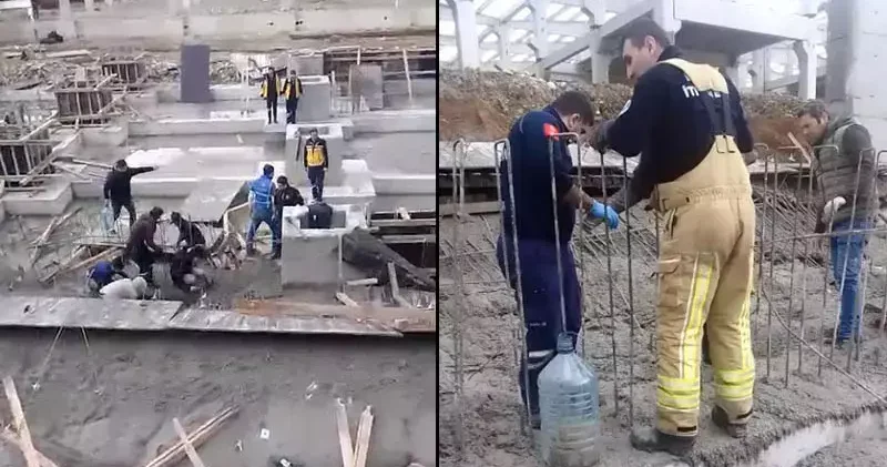 Bursa da inşaat alanında beton dökümü sırasında göçük; 1 ölü