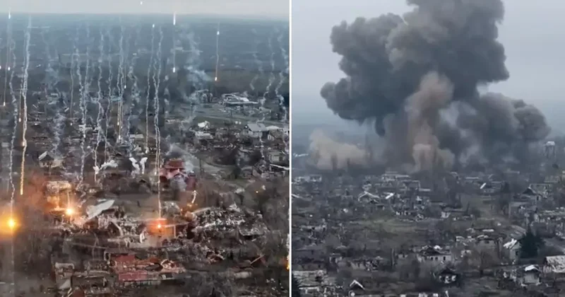 Görüntü korkunç! Bir şehri bombalarla resmen haritadan sildiler