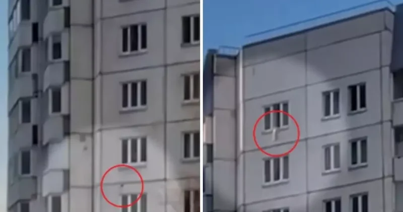 Bebek, 33 metreden düştü iki kadın hemşire havada montla yakaladı