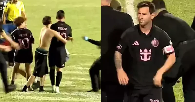 Sahaya giren taraftar Lionel Messi’yi kündeye yatırdı! Fanatik Spor Haberleri Video