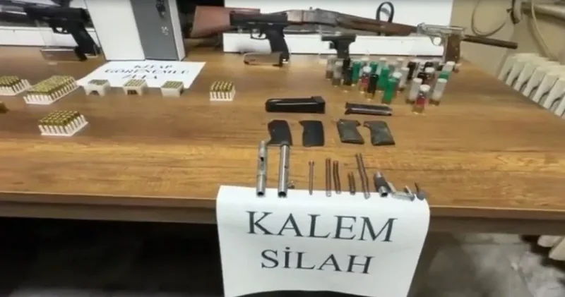 Atölyeye dönüştürülen eve silah operasyonu: Kalem şeklinde silahlar ele geçirildi!