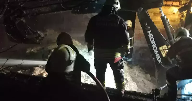 Samanlıkta çıkan yangın ahıra sıçradı; 25 büyükbaş öldü