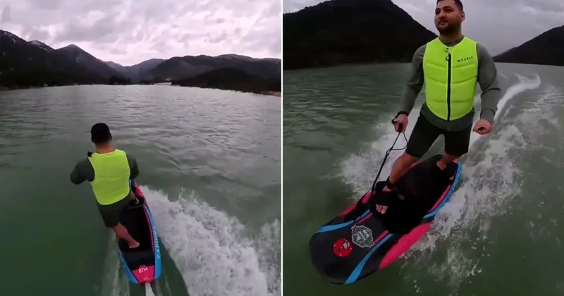 Yol bitti, göl başladı! Konya dan Antalya ya sörf yaptı