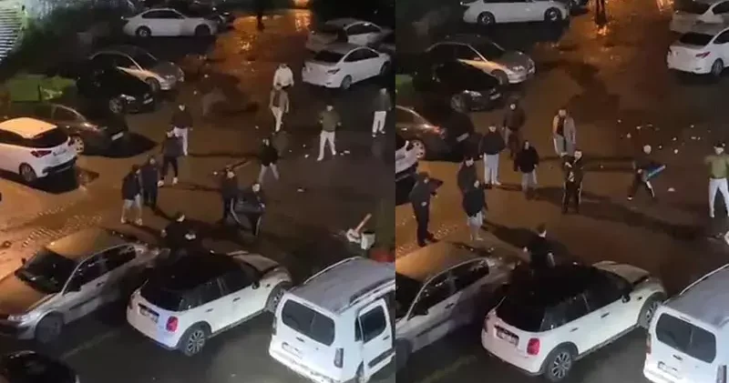 AVM otoparkındaki bıçaklı kavga kamerada