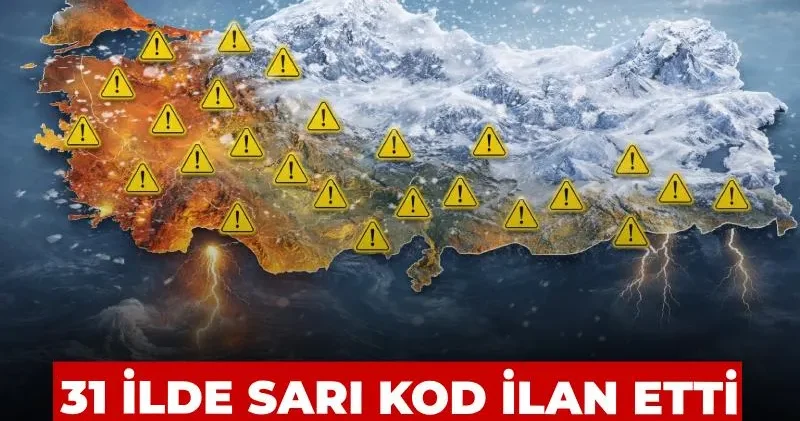 Kar ve fırtına vuracak! 31 ilde sarı kod ilan etti