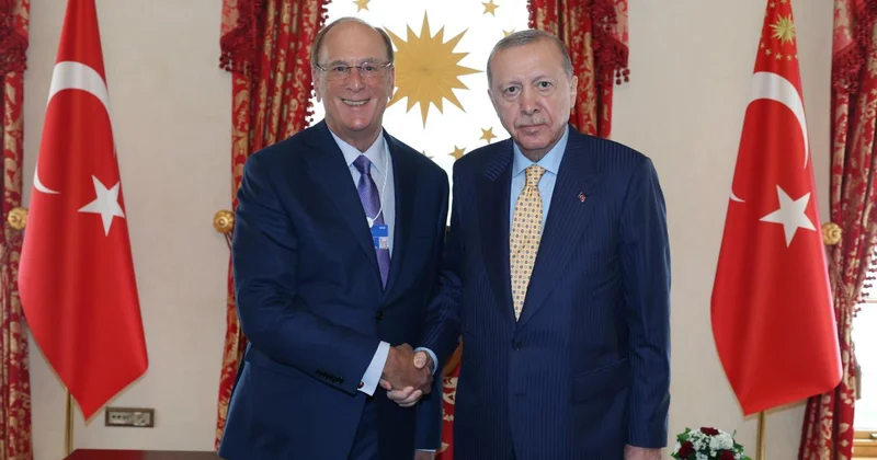 Cumhurbaşkanı Erdoğan Dünya Ekonomik Forumu ve BlackRock Başkanı Fink i kabul ett