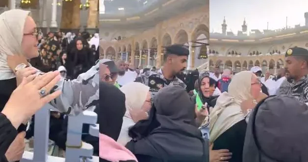 Kabe nin örtüsünü makasla kesmeye çalışan Türk hacı gözaltına alındı!