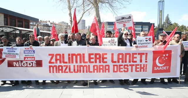 Niğde de İsrail in Gazze ye yönelik saldırıları protesto edildi Niğde Haberleri