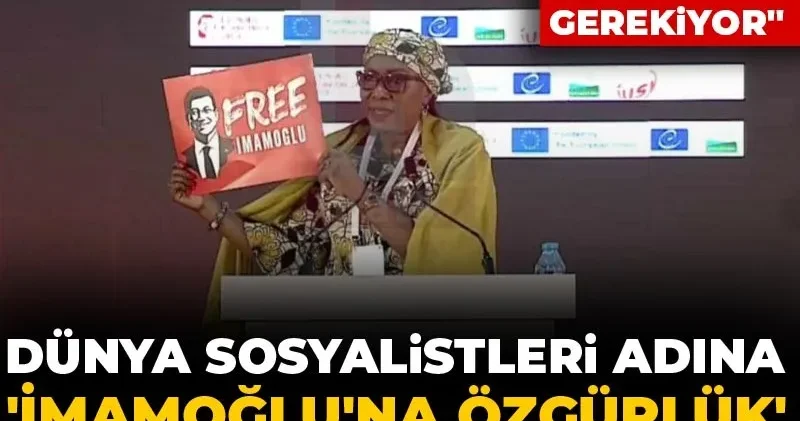 Dünya sosyalistleri adına İmamoğlu na Özgürlük pankartını kaldırdı! Umudu örgütlemek gerekiyor