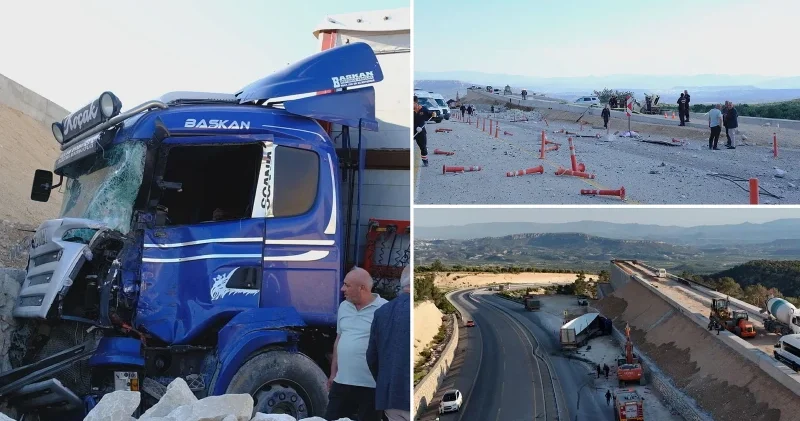 Kaza yapan tırdaki mermerler minibüsü parçaladı: Bir ölü üç yaralı Mersin Haberleri