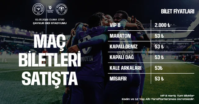 Çaykur Rizespor Konyaspor maçının biletleri 53 TL den satışa çıktı Rize Haberleri