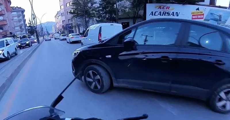 Trafik tartışmasında gerçeği kask kamerası ortaya çıkardı