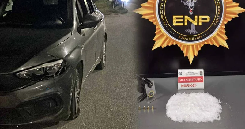 Dur ihtarına uymayan araçtan uyuşturucu ve silah çıktı!