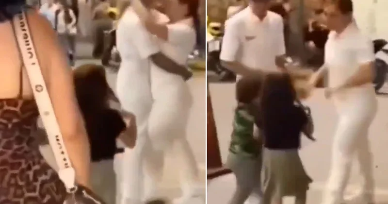 Yasak aşkıyla birlikteyken eşi ve çocuklarına yakalandı