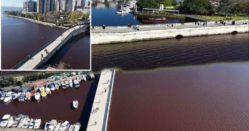 İstanbul’da tedirgin eden görüntü: Su neden kırmızıya döndü? Sıra dışı olay dronla kaydedildi Gündem Haberleri