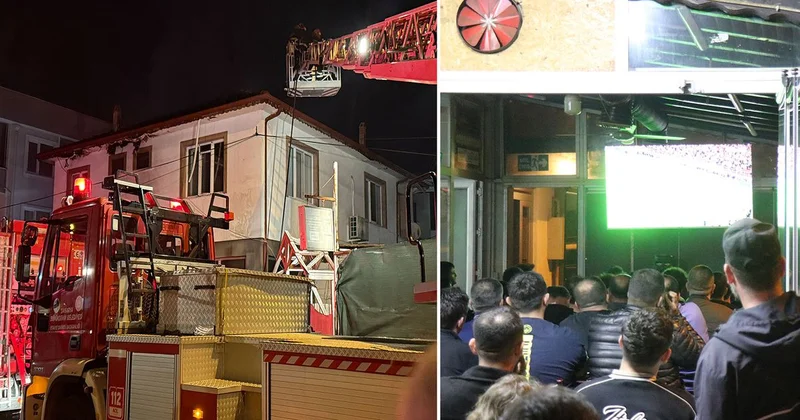 Mahalle yanarken onlar derbiyi izledi