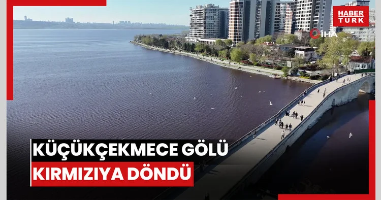Küçükçekmece Gölü kırmızıya döndü