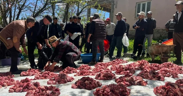 Bir asırdır devam eden dayanışma geleneğiyle kurban etleri eşit dağıtılıyor Hakkari Haberleri
