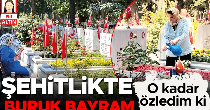 Şehitlikte buruk bayram