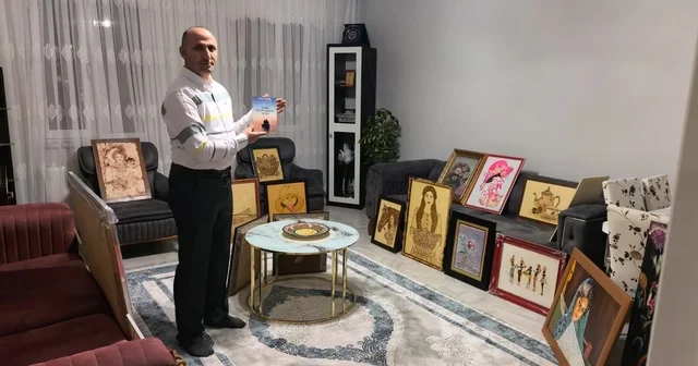 Güvenlik kulübesinden sanat galerisine; ilkokulda başlayan resim tutkusunu bin tablo ile 288 şiire döktü Bursa Haberleri