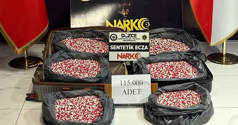 Düzce de uyuşturucu operasyonunda 115 bin hap ele geçirildi