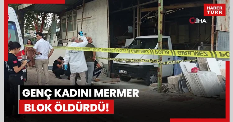 Genç kadını mermer blok öldürdü!