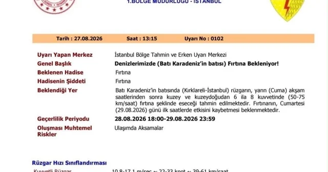 Kırklareli nin sahil kesimlerinde fırtına uyarısı : Rüzgar saate 50 ile 75 km hızı bulacak Kırklareli Haberleri Habertürk Yerel Haberler