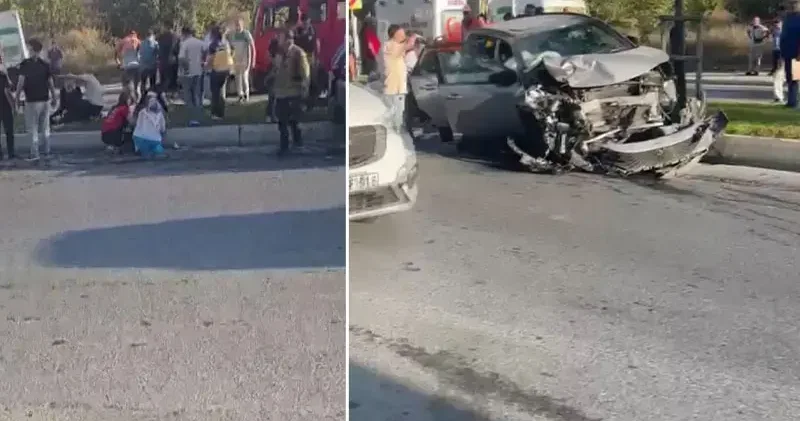 Sultangazi de cip park halindeki hafriyat kamyonuna çarptı: 3 ü çocuk 6 yaralı