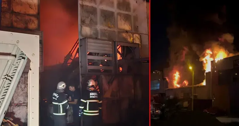 Adana da kauçuk ayakkabı tabanı fabrikasında yangın