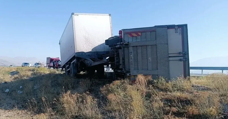 Iğdır’da eşeğe çarpmamak için manevra yapan kamyon kaza yaptı