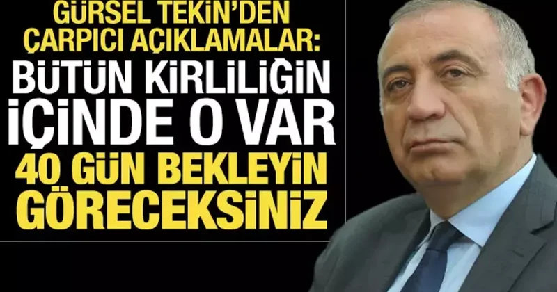Bütün kirliliğin içinde o var diyen Gürsel Tekin: 40 gün bekleyin göreceksiniz