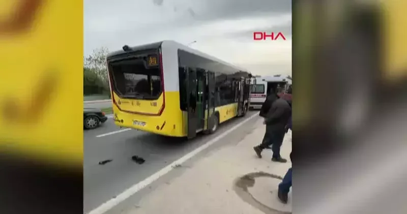 Büyükçekmece de kamyon İETT otobüsüne çarptı; 9 yaralı