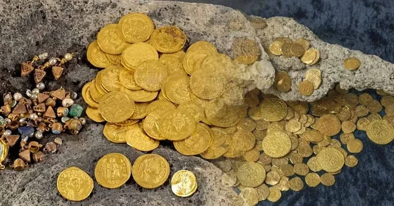 1.500 yıllık bir altın sikke yığını keşfedildi, içlerinden biri araştırmacıları şaşkına çevirdi Sözcü Gazetesi